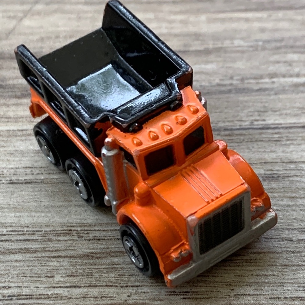 1987 Galoob Mirco Machines Dump Truck Orange Construction Vintage Micromachines